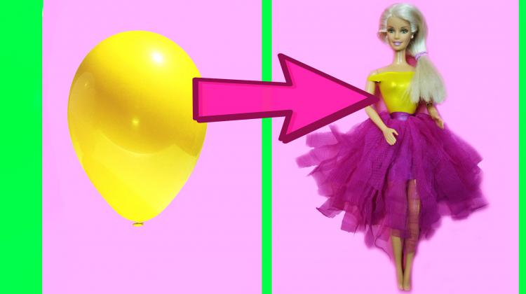 DIY Barbie Dresses with Balloons Making Easy No Sew Clothes for Barbies Creative