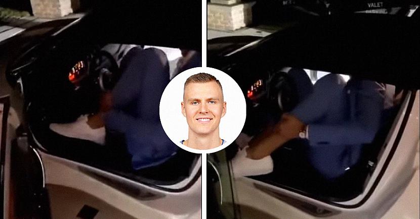 Video: Kristaps Porziņģis cīnās ar izkļūšanu no parasta auto