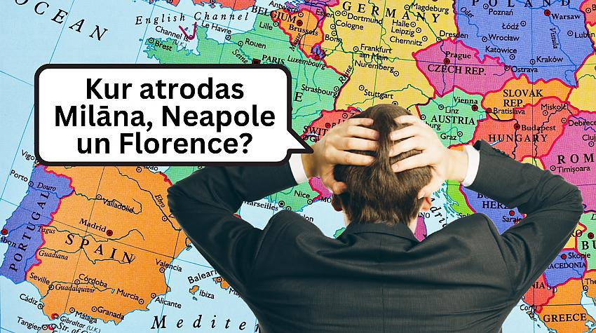 Tests: Vari atpazīt valsti Eiropā, ja norādītas 3 pilsētas?