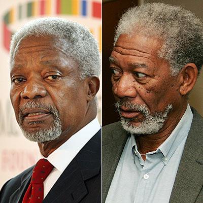 Kofi Annan un Morgan Freeman Autors: desina103 Slaveniibas kas liidziigas citaam slaveniibam