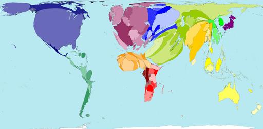 Jo lielāka valsts jo vairāk... Autors: Fosilija Pasaules kartes citā skatījumā