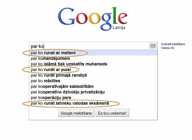  Autors: Moonwalker Ko latvietis meklē Google?
