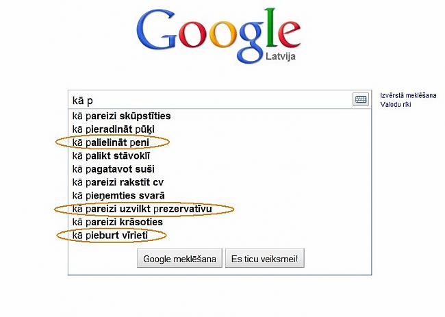  Autors: Moonwalker Ko latvietis meklē Google? 2. daļa