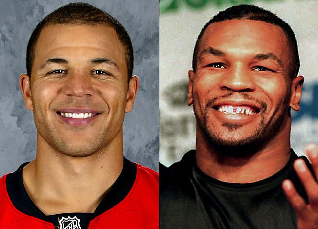 Jarome Iginla un Mike Tyson Autors: King Ring Hokejistu un aktieru vienādības.