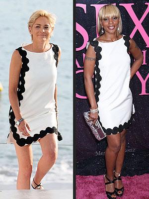 Sharon Stone vs Mary J Blidge Autors: MarieSirius The same outfit.