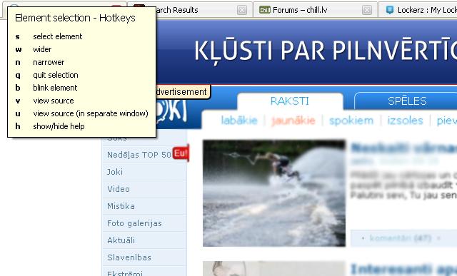izvēlēties ko izmest no lapas... Autors: kaimiņš Noderīgi - FireFox TOP 3