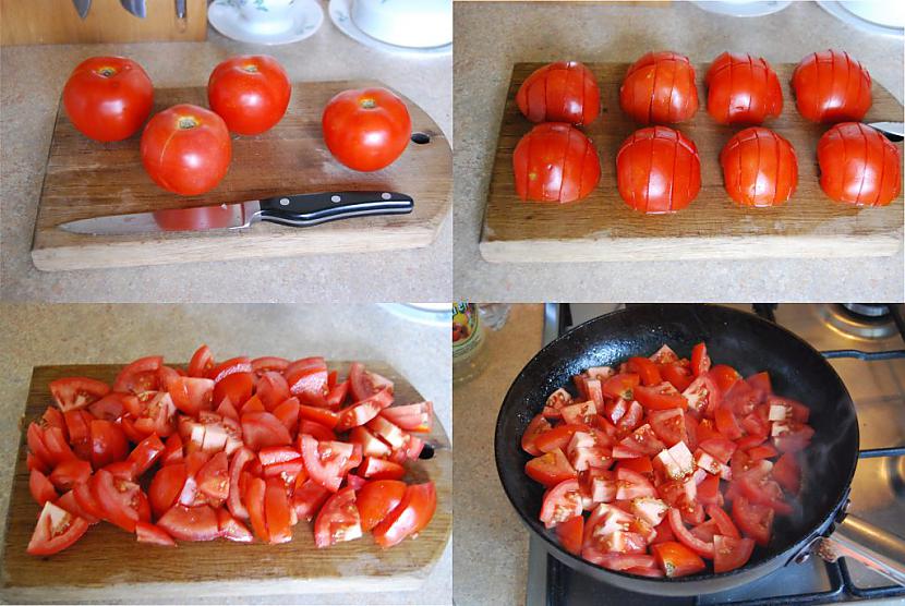 Sagriež tomātus vidēji mazos... Autors: FlashmobLV Karaliski veģetārā omlete