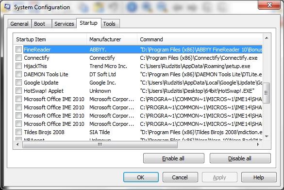  Autors: surfex Uzlabojam Win XP/Vista/7 StartUp time