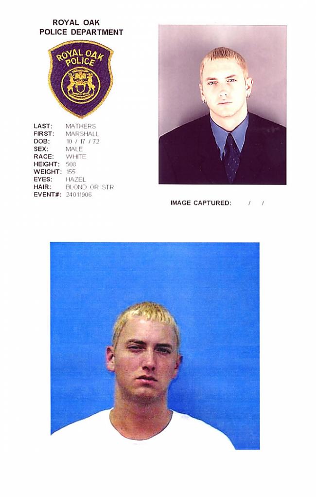 Eminems 2000 gada jūnijā... Autors: Tim3D Slavenību aresta bildes