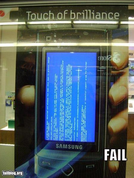 Samsung reklāmas zilais ekrāns Autors: luvazhels Dažādi interesanti "zilie ekrāni!