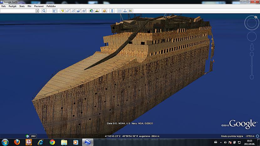 Как найти титаник в google earth