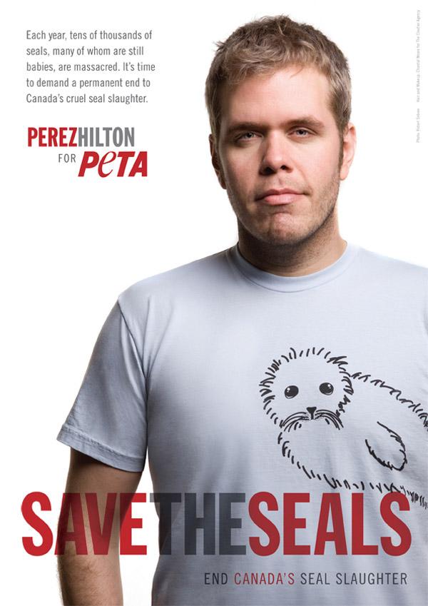 Perez Hilton  americāņu... Autors: Fosilija Vairākas slavenības pozē PeTAs kampaņai &#92;"Glābiet r