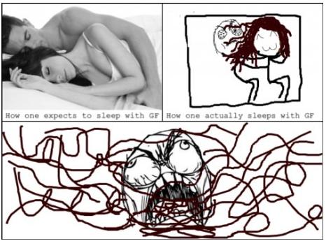 Kā tu iedomājies gulēšanu kopā... Autors: pienaar69 Iedomas vs Realitāte IV