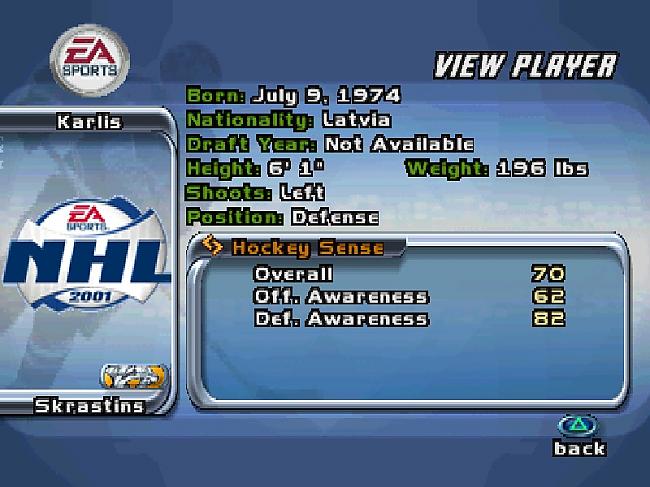 Kārlis Skrastiņscaron Vēl... Autors: Kobis Spēlējot nostaļģiju :) [NHL 2001]