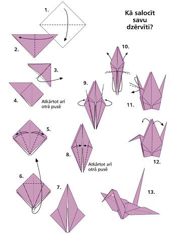 dzērve Autors: Sawļe origami locīšana