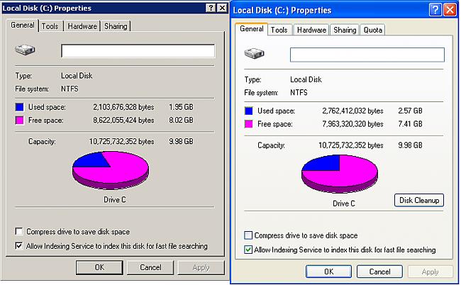 Uzinstalēta sistēma aizņem... Autors: BoyMan Windows XP - TIKAI 118Mb.