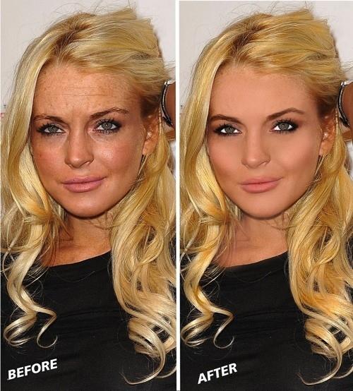 Lindsay Lohan Autors: zegsī habit Before & After Photoshop