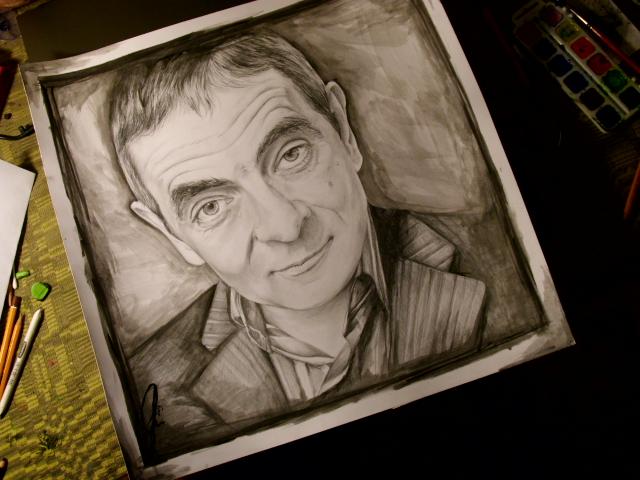 50cm x 50cm Autors: Ostina Zīmējums - šoreiz Rowan Atkinson