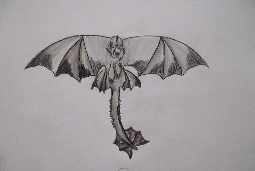 Un volā Mūsu tumscaronais... Autors: vienpadsmitgadniece Kā zīmēt: lidojošs tumsējs fūrijs.