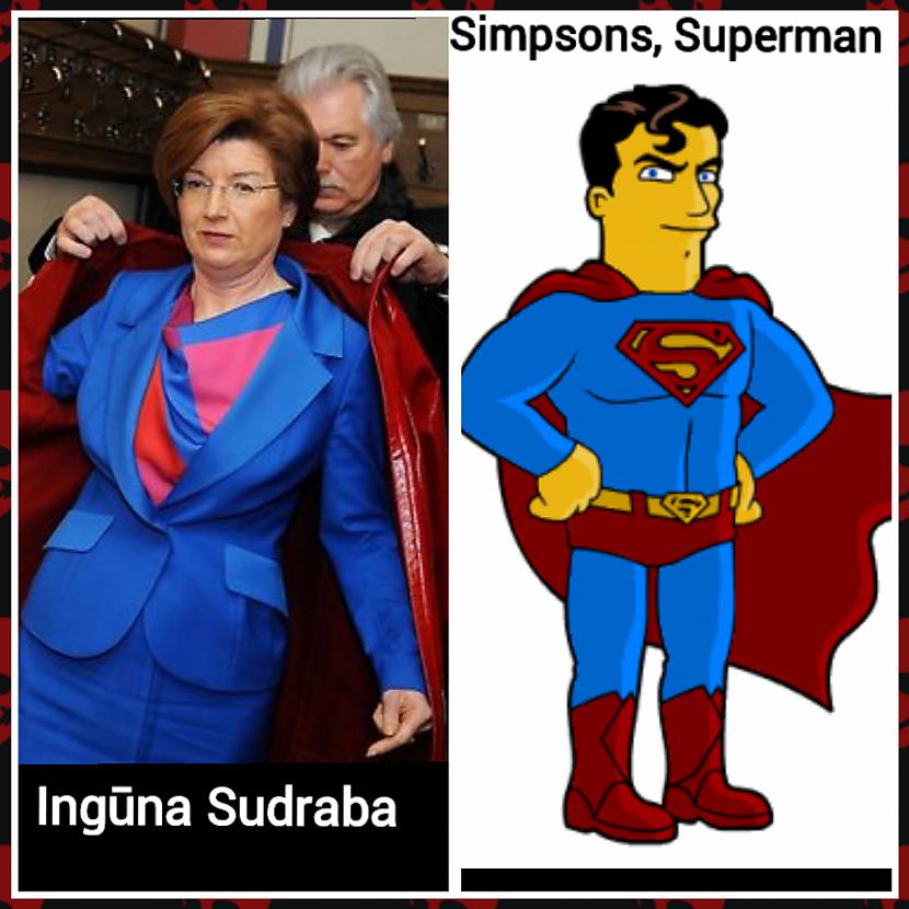 Ingūna Sudraba vs Supermens... Autors: ghost07 Latvijas politiķi vs Simpsoni (Līdzības)