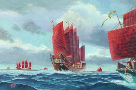 nbsp nbspEkspedīcijas kuģi no... Autors: Mao Meow Zheng He varenā dārgumu flote.