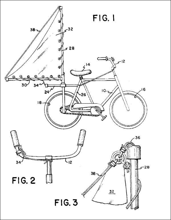 Velosipēds ar buru Hipsteru... Autors: elv1js Tici vai nē, bet šādi patenti eksistē.