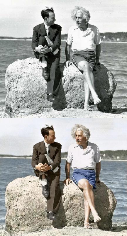 Alberts Einšteins Ņujorka 1939... Autors: arcaninee 10 vēsturiski melnbalti foto ieguvuši krāsas.