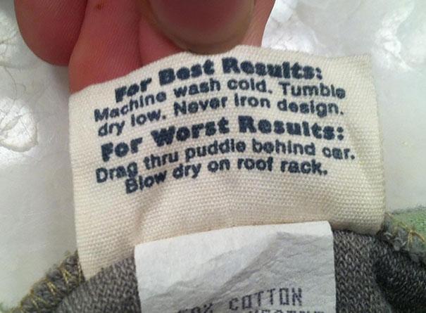 Priekscaron sliktākiem... Autors: Mao Meow Dizaineru asprātības uz drēbju birkām!