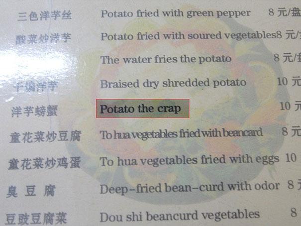 Kartupeļu mēsli Autors: Mao Meow Kāpēc neizvēlēties lētāko tulkotāju jeb ķīniešu tulku meistardarbi!