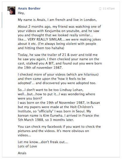 Anais vēstule Semai Facebook... Autors: kaķūns 8000km un 25 gadi - šķirtās dvīnes beidzot satiekas