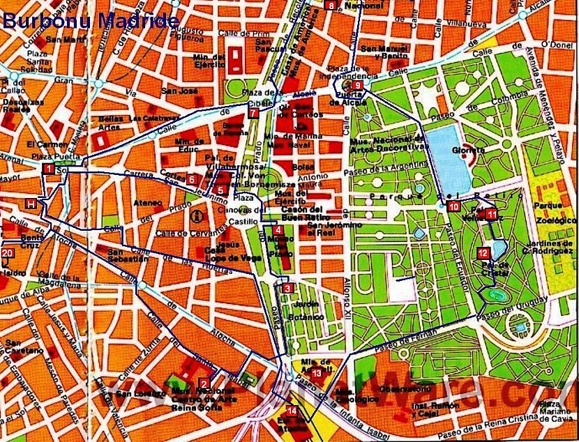 Kartē 1Puerta de Sol 2... Autors: Pēteris Vēciņš Burbonu Madride. Spānijas citadele Madride 2. daļa.