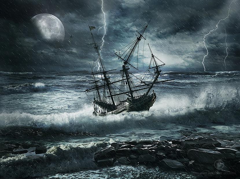 Ir gandrīz neiespējami kuģot... Autors: dekiz Vētra jūrā.