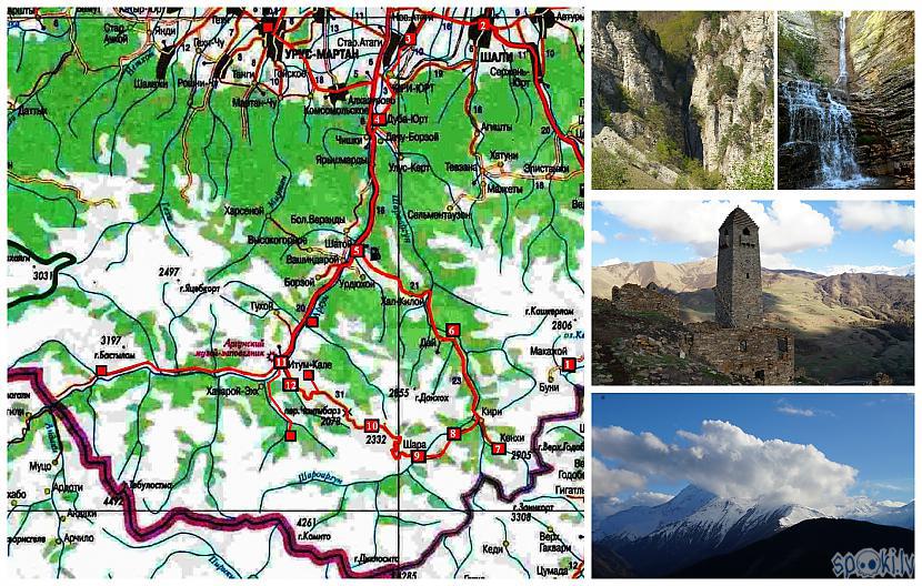 Kartē 1Čeberloja 2 Scaronaroja... Autors: Pēteris Vēciņš Šaroargunas aiza un vareno Čečenijas kalnu noslēpumi(Dižo vaina-hu zemes 4.daļa)