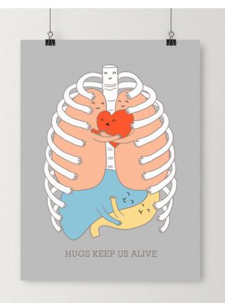 HUGS KEEP US ALIVE Autors: screamygirll Art prints.