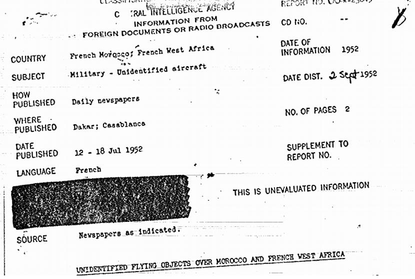 Kasablankas novērojumi1952g... Autors: Lestets 7 CIP arhīva dokumenti par NLO