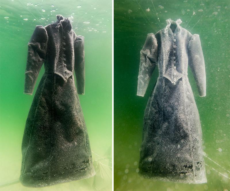 Uz kleitas bija... Autors: matilde Kas notiks ar kleitu, ja to iegremdēs Nāves jūrā un atstās tur uz 2 gadiem?