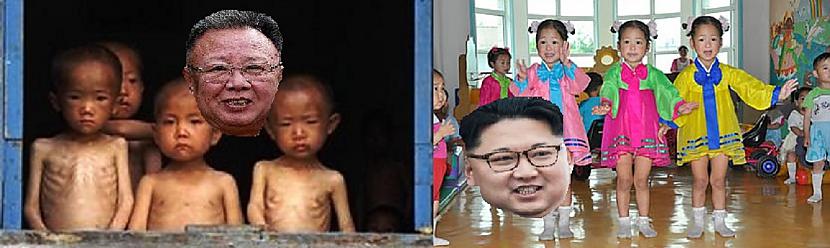 Scaroneit ir divi attēli katrs... Autors: Fosilija Kas notiek Ziemeļkorejā?