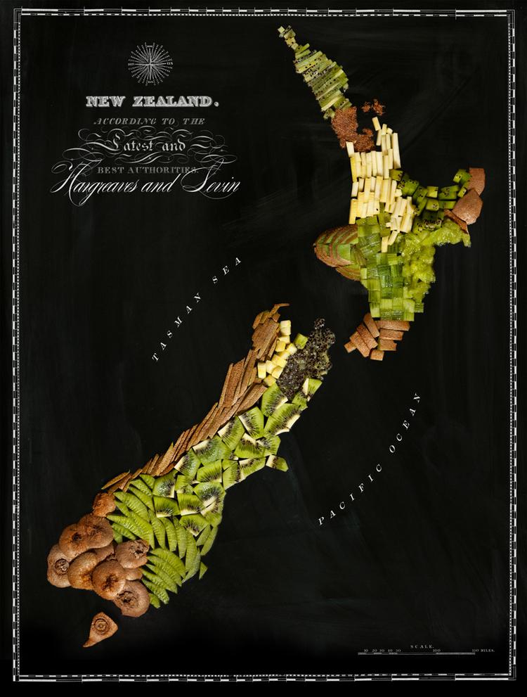 Jaunzēlande  Kivi Autors: Sarius Viņi pārvērta ikoniskus ēdienus valstu un kontinentu kartēs.