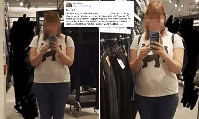 Es nezinu cik ļoti scaronī... Autors: Svētdiena Meitene sūdzas par H&M veikala spoguļiem, jo tajos redz sevi resnu