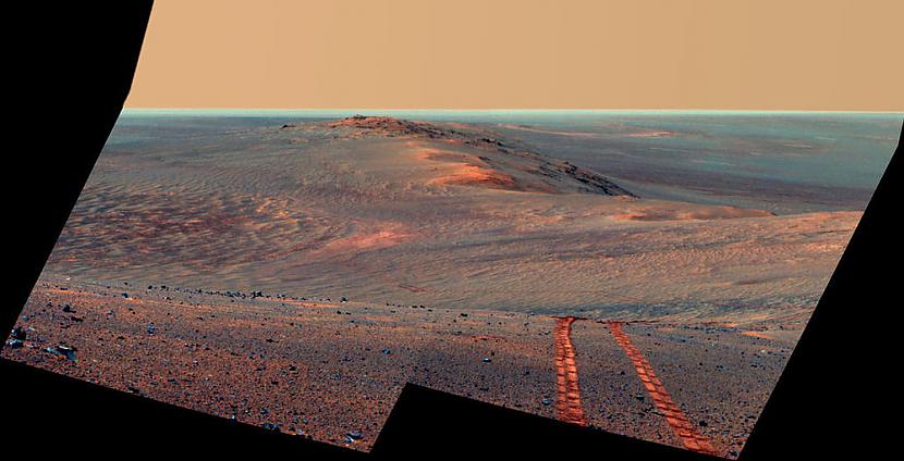 Panorāmiskajā bildē kuru Marsa... Autors: Fosilija Marss fotogrāfijās - šī planēta ir skaistāka kā domāji!