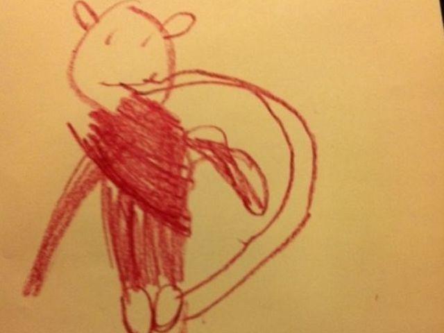 Mērkaķis grauž savu astiVai... Autors: baarnijs03 15 divdomīgi bērnu zīmējumi, kurus ir vērts aplūkot divreiz!