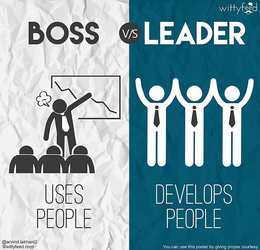 Boss izmanto cilvēkus līderis... Autors: Fosilija Boss vs Līderis