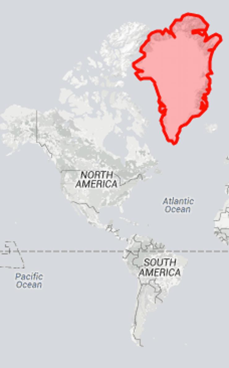 Grenlande Kartē skatoties... Autors: starmen Patiesie kontinentu izmēri. Viss, ko tev skolā mācīja, nav patiesība!