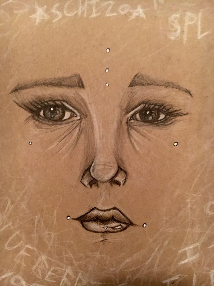 Lietu un darbu... Autors: matilde Meitene, kurai ir šizofrēnija, zīmē savas halucinācijas
