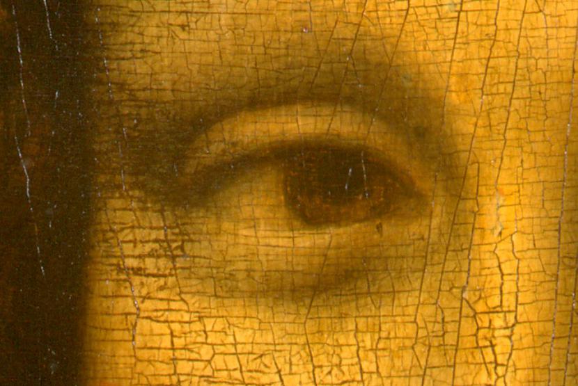 Izskatās labajā acī ir burti... Autors: Fosilija Monas Lizas slepenais kods?
