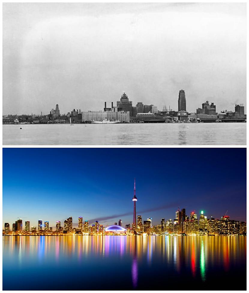 Toronto Kanāda 1930g un tagad Autors: laimins76 Pilsētu pārvērtības.