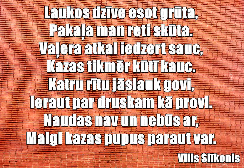  Autors: Vilis Slīkonis Laukos dzīve skarba, Vilis ķeras pie darba