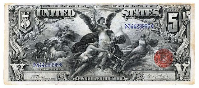 1896 gnbsp 5 sudraba... Autors: Lestets Kā ir mainījušies "zaļie" dolāri laika gaitā?