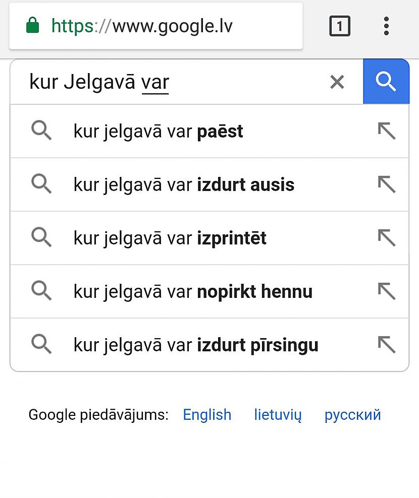 Nu Jelgava jau vismaz kaut kas... Autors: ORGAZMO Ko latvieši visbiežāk meklē Googlē?