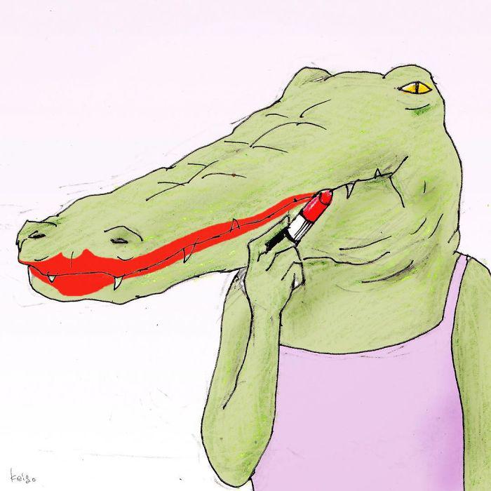  Autors: Latvian Revenger 41 attēls par to, kādas būtu problēmas krokodilam, kurš dzīvotu cilvēka dzīvi